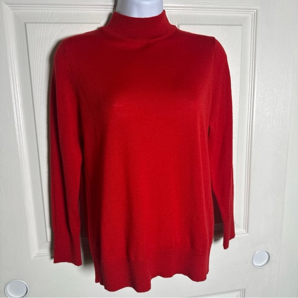 Anthropologie Moth Small Pullover Wool Blend Sweater Top Lightweight Soft Red - Picture 5 of 14